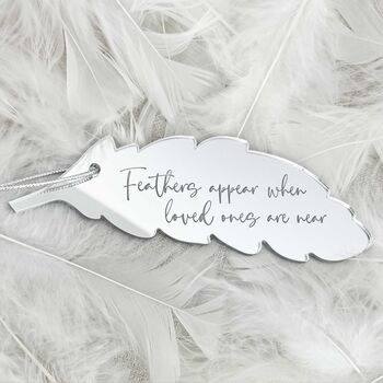 Memorial Mirrored Acrylic Feather Hanging Decoration, 3 of 6