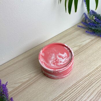 Pink Marbled Drinks Coaster With Lip, 4 of 7