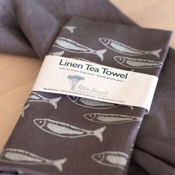 Fish Linen Tea Towel, 2 of 2