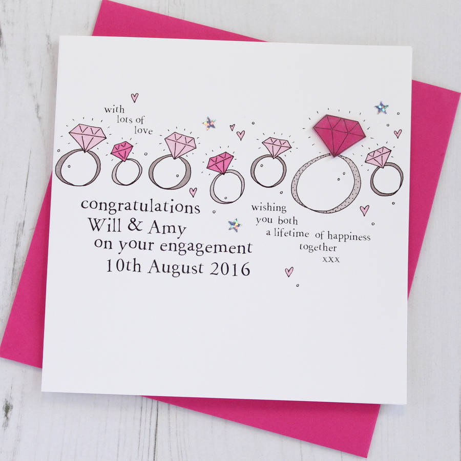 Personalised Handmade Engagement Card