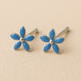 Mini Sterling Silver Forget Me Not Flower Stud Earrings, thumbnail 1 of 7