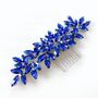 Enya Royal Blue Crystal Hair Comb, thumbnail 1 of 6