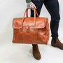 Personalised Buffalo Leather Drake Strapped Weekender, thumbnail 1 of 9