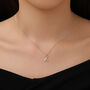 Sterling Silver Awareness Ribbon Necklace, thumbnail 1 of 12