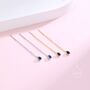 Tiny Sapphire Blue Droplet Bezel Cz Threader Earrings, thumbnail 6 of 9