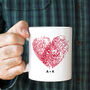 Personalised Valentine’s Day Heart Fingerprint Mug With Initials, thumbnail 5 of 8