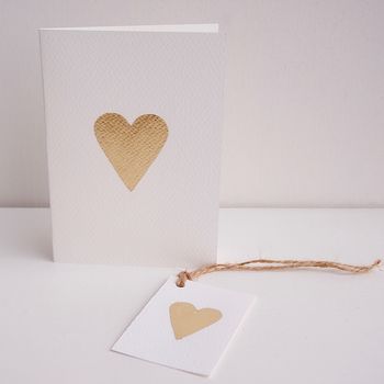 Handmade Gold Leaf Heart Valentines Love Card, 6 of 7