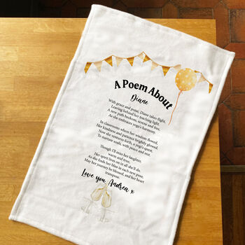 Personalised Poem Tea Towel Gift For New Job, 7 of 10