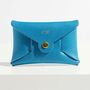 Personalised Sky Blue Leather Card + Coin Purse, thumbnail 4 of 5