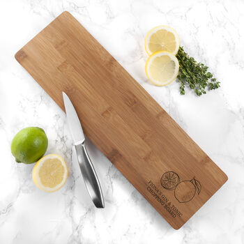 Personalised Gin And Tonic Bamboo Chopping Board, 3 of 4