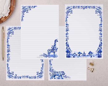 Blue Floral Writing Paper Gift Box Set, 2 of 4