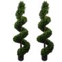 Outdoor Uv Resistant 5ft Pair Spiral Artificial Trees, thumbnail 1 of 5