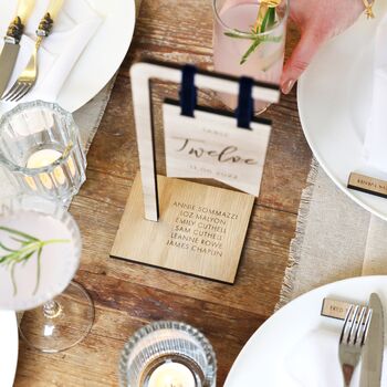 Personalised Wooden Standing Wedding Table Number, 3 of 3