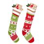 Christmas Joy Personalised Knitted Stockings, thumbnail 3 of 9