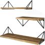 Set Of Three Carbonized Black Floating Shelves, thumbnail 5 of 7