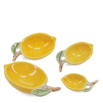 Set Of Four Ceramic Lemon Measuring Spoons, 2 of 5