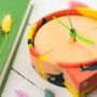 Orange, Yellow And Green Jesmonite Clock, thumbnail 3 of 5