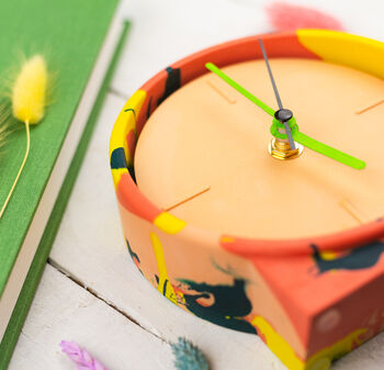 Orange, Yellow And Green Jesmonite Clock, 3 of 5