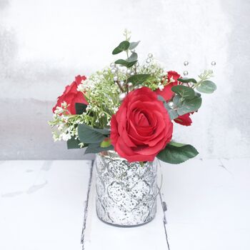 Loose Red Christmas Flower Bouquet Artificial, 5 of 7