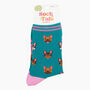French Bulldogs Bamboo Ankle Socks Women's Teal, thumbnail 2 of 4