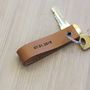 Personalised Engraved Tan Leather Keyring, thumbnail 1 of 3