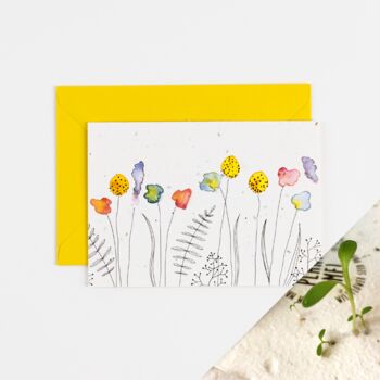 Cornfield Watercolour Plantable Seed Card, 2 of 8