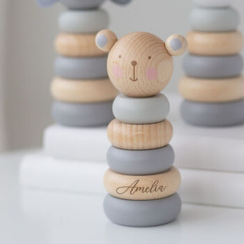 Personalised Wooden Stacking Toy, 4 of 5
