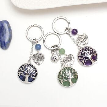 Gemstone Tree Of Life Personalised Keyring, 4 of 5