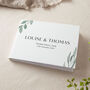 Watercolour Leaves Personalised Wedding Guest Book, thumbnail 2 of 3