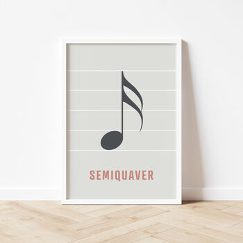 Semiquaver Note Print | Music Theory Poster, 7 of 10