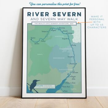 Personalised River Severn Art Print Map, 6 of 10
