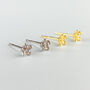 Sterling Silver Blossom Flower Stud Earrings, thumbnail 2 of 5