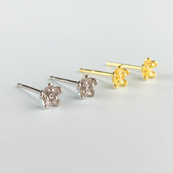 Sterling Silver Blossom Flower Stud Earrings, 2 of 5