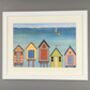 'Beach Huts' Framed Limited Edition Seaside Print, thumbnail 1 of 5