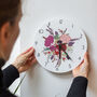 Floral Bouquet Acrylic Wall Clock, thumbnail 4 of 5