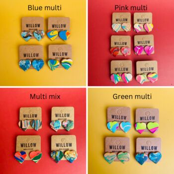 Colourful Heart Leather Earrings, 2 of 4