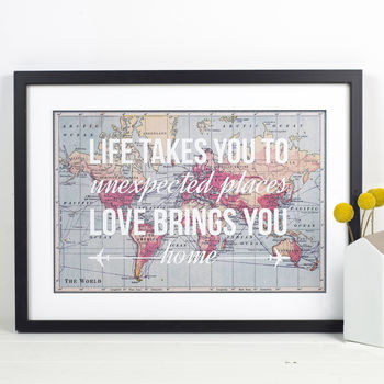 'Life Takes You' Personalised Map Print, 2 of 5
