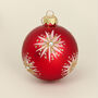 G Decor Red Glass Bauble With White And Gold Stars, thumbnail 2 of 3