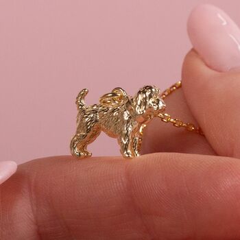 Cockapoo Sterling Silver Gold Plated Necklace, 2 of 8