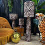 Portable Velvet Jaguar Print Lamps, thumbnail 1 of 2