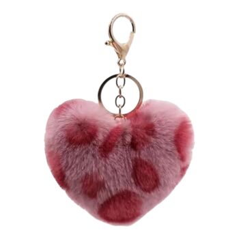 Leopard Print Heart Shaped Keyring, Five Colours, 2 of 4