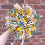 Blue And Yellow Dried Flower Bouquet With Daisies, thumbnail 7 of 7