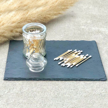 Natural Bamboo Cotton Buds In Glass Jar 50 Buds, 3 of 7