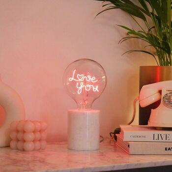 Love You Text Light Bulb And Desk Lamp, 5 of 5