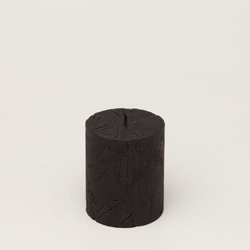G Decor Adelle Obsidian Matte Signature Waxwork Pillar Candle In Deep Black, 3 of 5