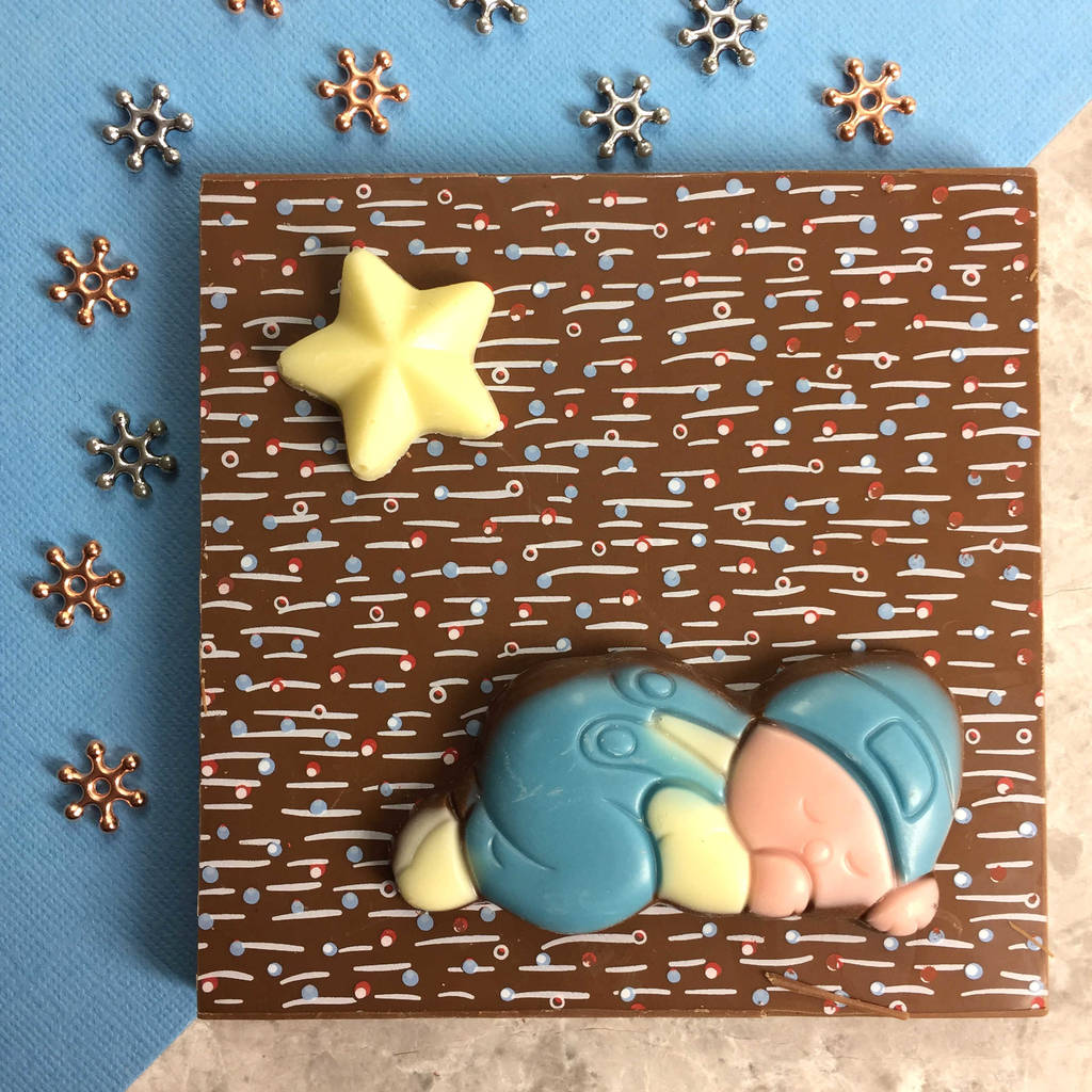 New Baby Boy Personalised Milk Chocolate Message Gift By Cocoapod