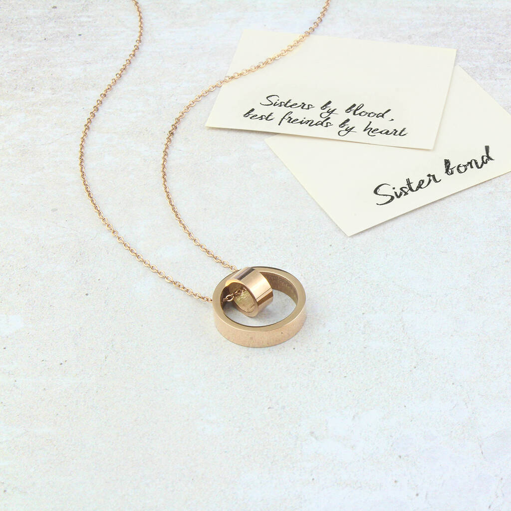 Sister Bond Circle Necklace, 1 of 4