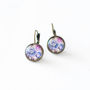 Violet Flower Earrings, thumbnail 6 of 9