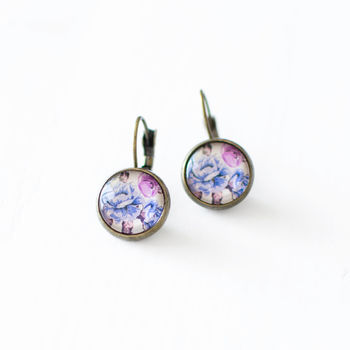 Violet Flower Earrings, 6 of 9