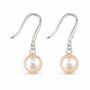 Sterling Silver White Freshwater Pearl Drop Earrings – 8mm, thumbnail 4 of 5